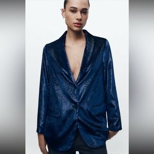 NWT blogger fav Zara ZW collection velvet blazer